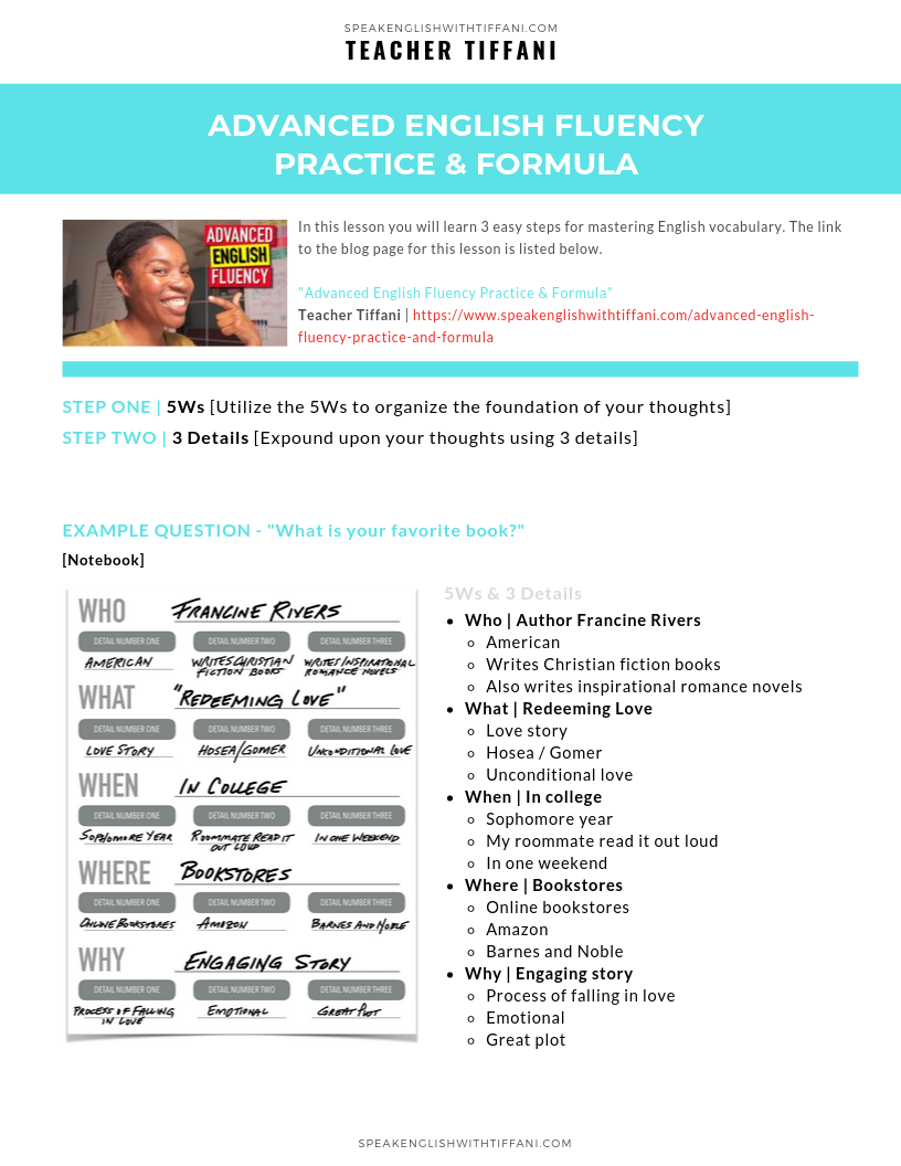 Advanced English Fluency Practice Formula Speak English With Tiffani